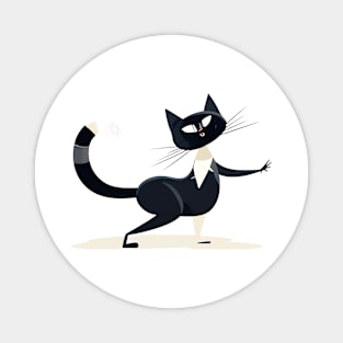 Funny Dancing Black Cat Magnet